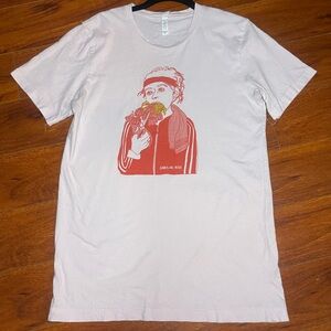 Caroline Rose | Graphic Print White T-Shirt | size Medium